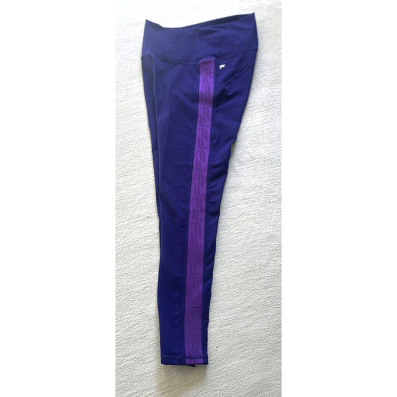 Fabletics Define PowerHold High Rise 7/8 Leggings Purple Side Stripe UPF Size XS - Picture 1 of 11